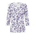 thumbnail image 4 of IROINNID On Sale Polyester Long Sleeve T Shirt for Women Comfortable Printed T-shirt Blouse Round Neck Tops,Purple, 4 of 5