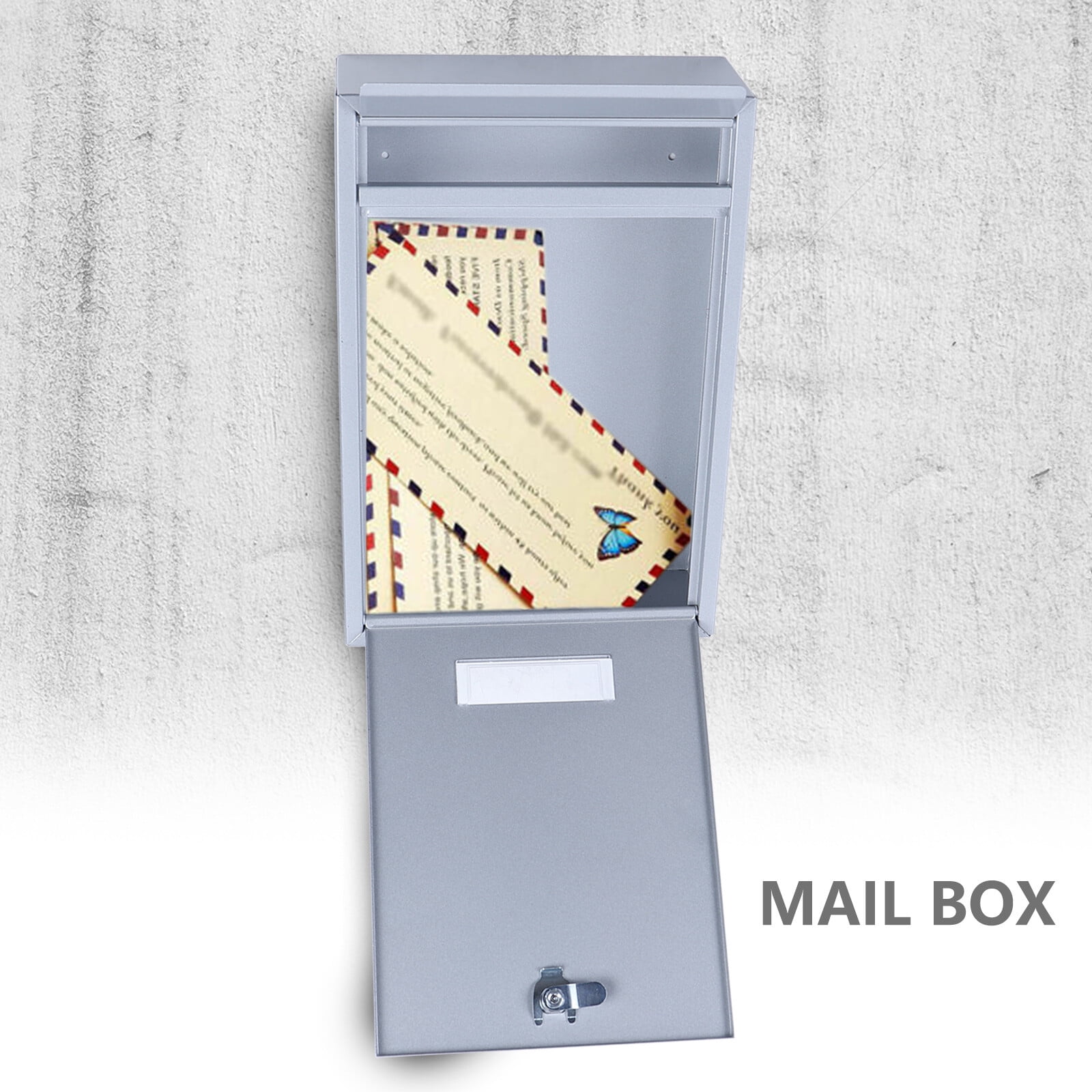 Wall-Mount Mailbox with Keys, Locking Drop Box with Clear Window, Indoor and Outdoor