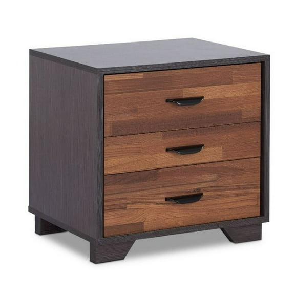 Benzara Rectangular 3 Drawers Wood Nightstand By Eloy, Brown