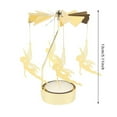 thumbnail image 2 of Spinning Rotary Metal Carousel Tea Light Candle Holder, Heat Activated Xmas Decor, Ambient Lighting Centerpiece for Home, Golden (Deer Design), 2 of 3