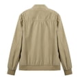 thumbnail image 4 of AZoiNM Men's Stand Collar Zip Jacket Loose Fit Lightweight Casual Long Sleeve Spring Fall, 4 of 10