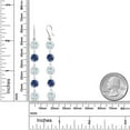 thumbnail image 2 of Gem Stone King 8.50 Ct Sky Blue Aquamarine Blue Created Sapphire 925 Sterling Silver Earrings, 2 of 2