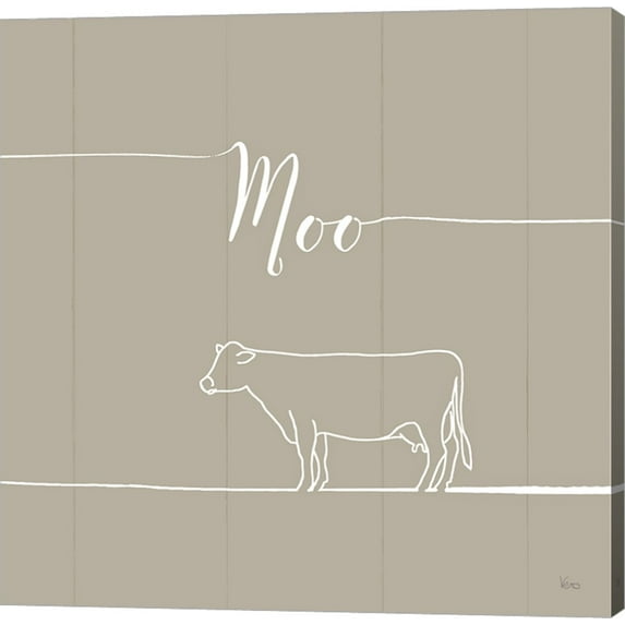 Underlined Farm VII Greige by Veronique Charron, Canvas Wall Art