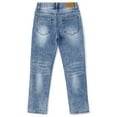 thumbnail image 2 of Kidscool Space Kids Ripped Fashion Elastic Band Inside Soft Slim Jeans,Light Blue,8-9 Years, 2 of 7