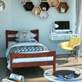 thumbnail image 3 of Gymax Twin Size Platform Bed Frame Foundation w/Headboard &Wood Slat Support Walnut, 3 of 8
