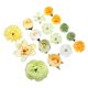 thumbnail image 1 of 16 piezas de clips para el cabello con flores falsas, accesorios para el cabello de flores para mujeres y niñas, amarillo y verde, 1 of 7