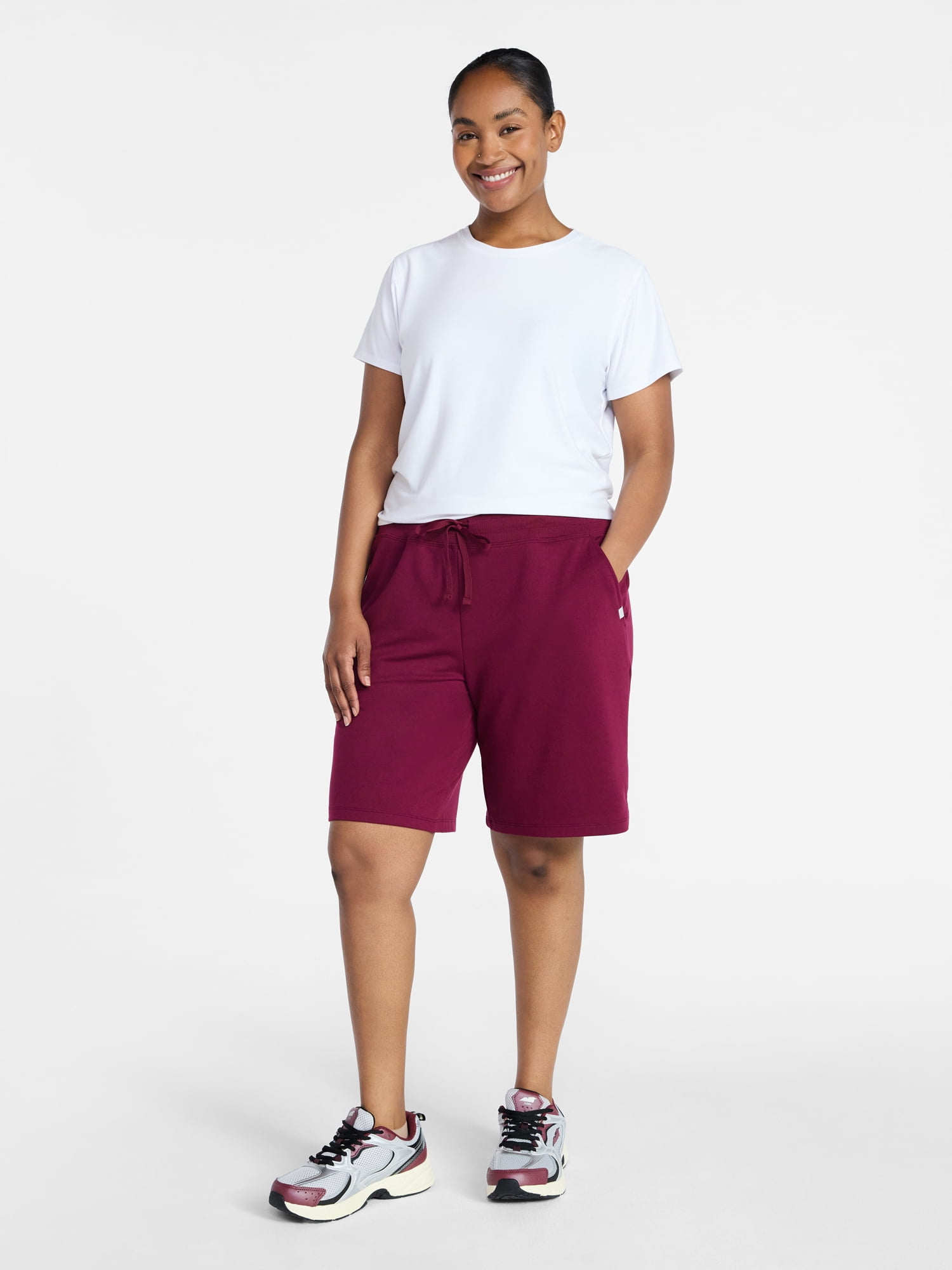 Athletic Works Women's and Women's Plus French Terry Bermuda