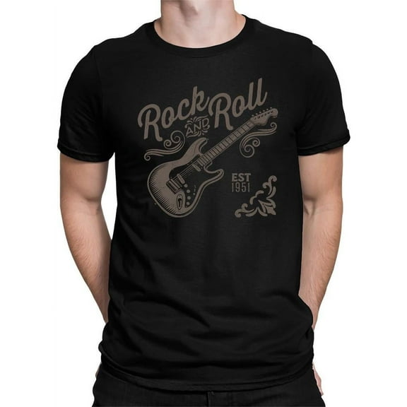 Rock And Roll Guitar Graphic Tee T-shirt Men's
