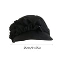thumbnail image 3 of BotaniNest Japanese Style Pleated Ruffle Beret – Casual Knit Cap With Lace Trim For Autumn Winter, 3 of 7