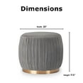 thumbnail image 3 of Adore Decor Jolie Modern Pleated Velvet Ottoman in Gray, 3 of 7