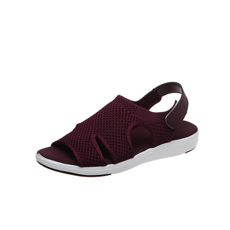 

Gzztg Shoes Women Summer Ladies Sandals Breathable Elastic Webbing Platform Casual For