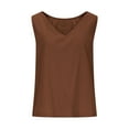 thumbnail image 3 of Mgmyaa Womens Cotton Linen Crop Tops Casual Loose V Neck Tank Top Sleeveless Basic Athletic Yoga Workout Shirt, 3 of 8
