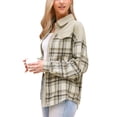 thumbnail image 4 of Chaqueta de pana INSPIRE CHIC para mujer, camisa de franela tipo shacket, camisa de cuadros con botones, chaquetas casuales M color albaricoque, 4 of 6