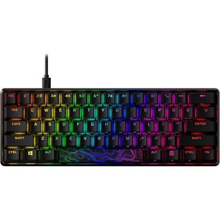 HyperX Alloy Origins 60 - Mechanical Gaming Keyboard, Ultra Compact 60% Form Factor, Double Shot PBT Keycaps, RGB LED Backlit, NGENUITY Software Compatible - Linear HyperX Red Switch,Black