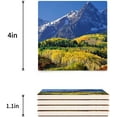 thumbnail image 3 of POGLIP Sunny Spring Snow Mountain Landscape Set of 4 Coaster for Drinks, Absorbent Ceramic Stone Coasters Cup Mat with Cork Base for Home Kitchen Room Coffee Table Bar Decor, 3 of 4