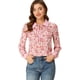 thumbnail image 1 of Blusa floral Transparente Allegra K con cuello de Color En contraste para Mujer Blanco rosa M, 1 of 6