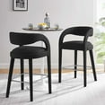 thumbnail image 3 of Modway Pinnacle Boucle Upholstered Bar Stool Set of Two in Black Silver, 3 of 10