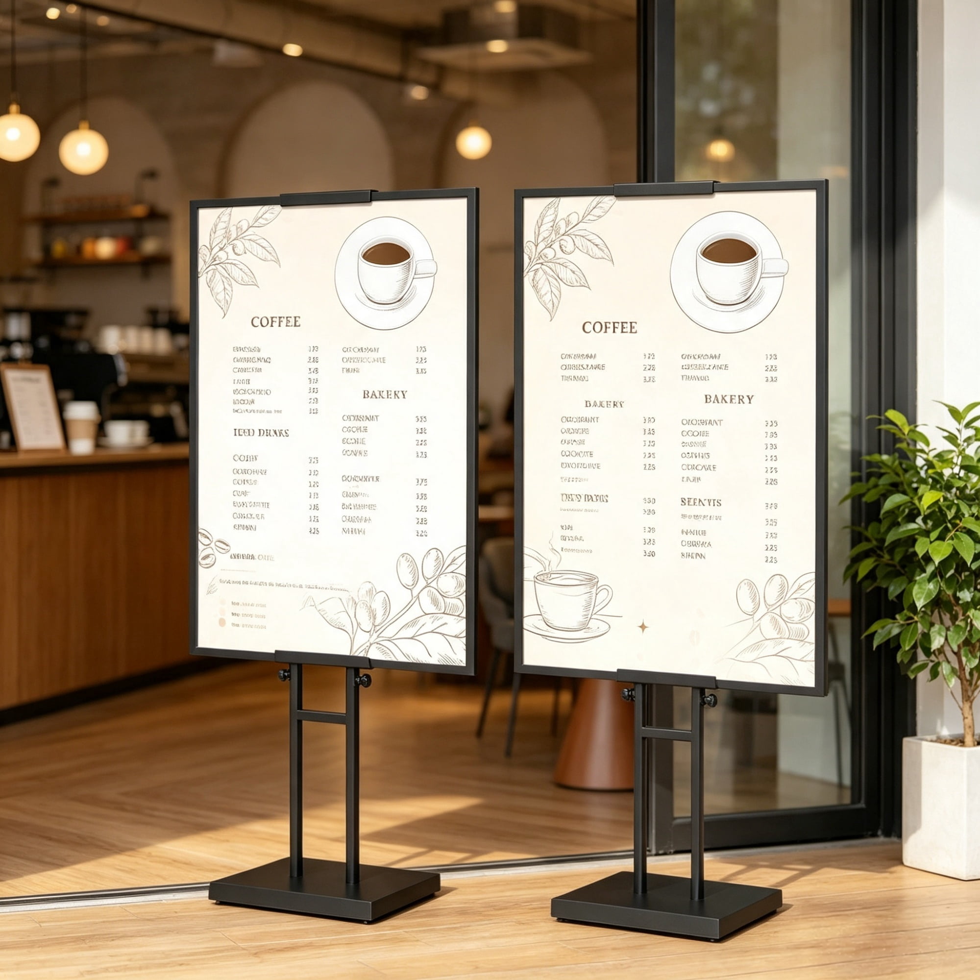 Heavy Duty Double-Sided Poster Stand, Adjustable Floor Sign Holder up to 75" for Foam Board & Banners
