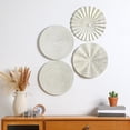 thumbnail image 6 of Metal Wall Sculpture Decor White Gold 4-Piece Sunburst Hanging Art for Home Living Room Office, 6 of 6