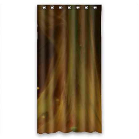 Hellodecor Brown Measure Shower Curtain Polyester Fabric Bathroom
