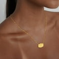 thumbnail image 4 of Women's Gold Plated/Silver Initial Letter Necklaces with Embossed Belt Buckle Stylish Initial Necklaces for Women, 4 of 7
