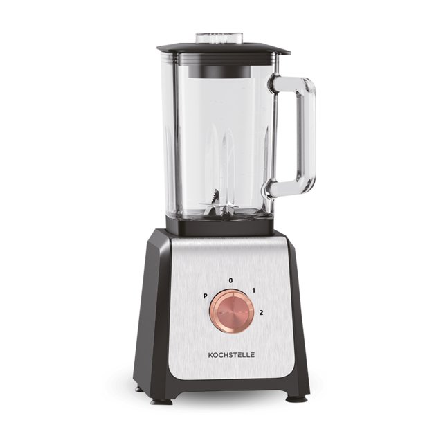 Kochstelle Licuadora Negra de Vidrio 1.6 L – 750 W, 120 V, 6 Cuchillas Acero Inoxidable, 2 Velocidades + Pulso