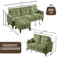 thumbnail image 7 of Soscana Sectional Sofa Set with Storage Ottoman and Accent Chair,Living Room 3 Seat L Shaped Couch and Single Chair Armchair,Living Room Furniture Set for Home Apartment Office Studio, 7 of 7