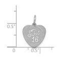 thumbnail image 4 of FB Jewels Sterling Silver Rhodium-plated Sweet Sixteen Heart Disc Charm, 4 of 4