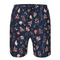 thumbnail image 4 of Kdxio Autumn Leaves With Blue Pattern Mens Casual Shorts - Drawstring Summer Beach Sports Shorts for Men, 4 of 9