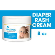 Triple Paste Diaper Rash Cream, Hypoallergenic Medicated Skin Ointment for Babies, 8 oz