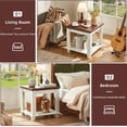 thumbnail image 3 of Farmhouse 2-Tier End Table Set 4 Solid Wood Legs, Living Room Coffee Table, 3 of 8