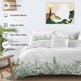 thumbnail image 3 of 3 Piece Green Plants Duvet Cover Set Queen Size,Microfiber Comforter/Quilt Cover with Corner Ties and 2 Pillowcases,Lavender Floral Spring Wildflower White All Season Soft Bedding with Zipper Closure, 3 of 8