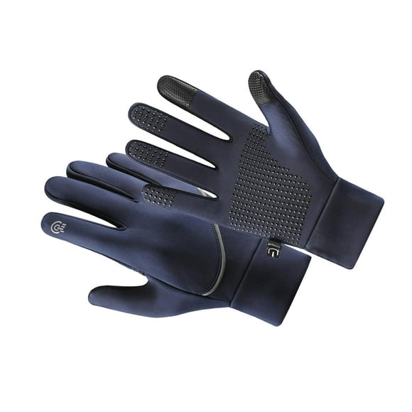 Guantes de invierno ligeros y cálidos jinwen para bicicleta con pantalla táctil antideslizantes Azul Talla L