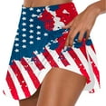 thumbnail image 3 of QATAINLAV Plus Size 4th of July Skort, Women 2025 Summer Fake Two Piece Yoga Shorts American Flag Patriotic Tennis Skirts Lightning Sales Blue XL, 3 of 7