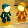 thumbnail image 4 of OUSITAID 2PCS Bande Dessinée Mini Lumière de Nuit Petite Lampe de Bureau LED Mignonne Table de Protection des Yeux Lumière Héroïque Forme de Police Lecture Lumière Réglable Robot Lumière Décorative pour Enfant, 4 of 9