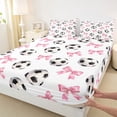 thumbnail image 4 of Erosebridal Cute Bowtie Queen Sheet Sets For Girl,Football Sport Games Ball Theme Kids Bed Set 4-Piece, 4 of 6