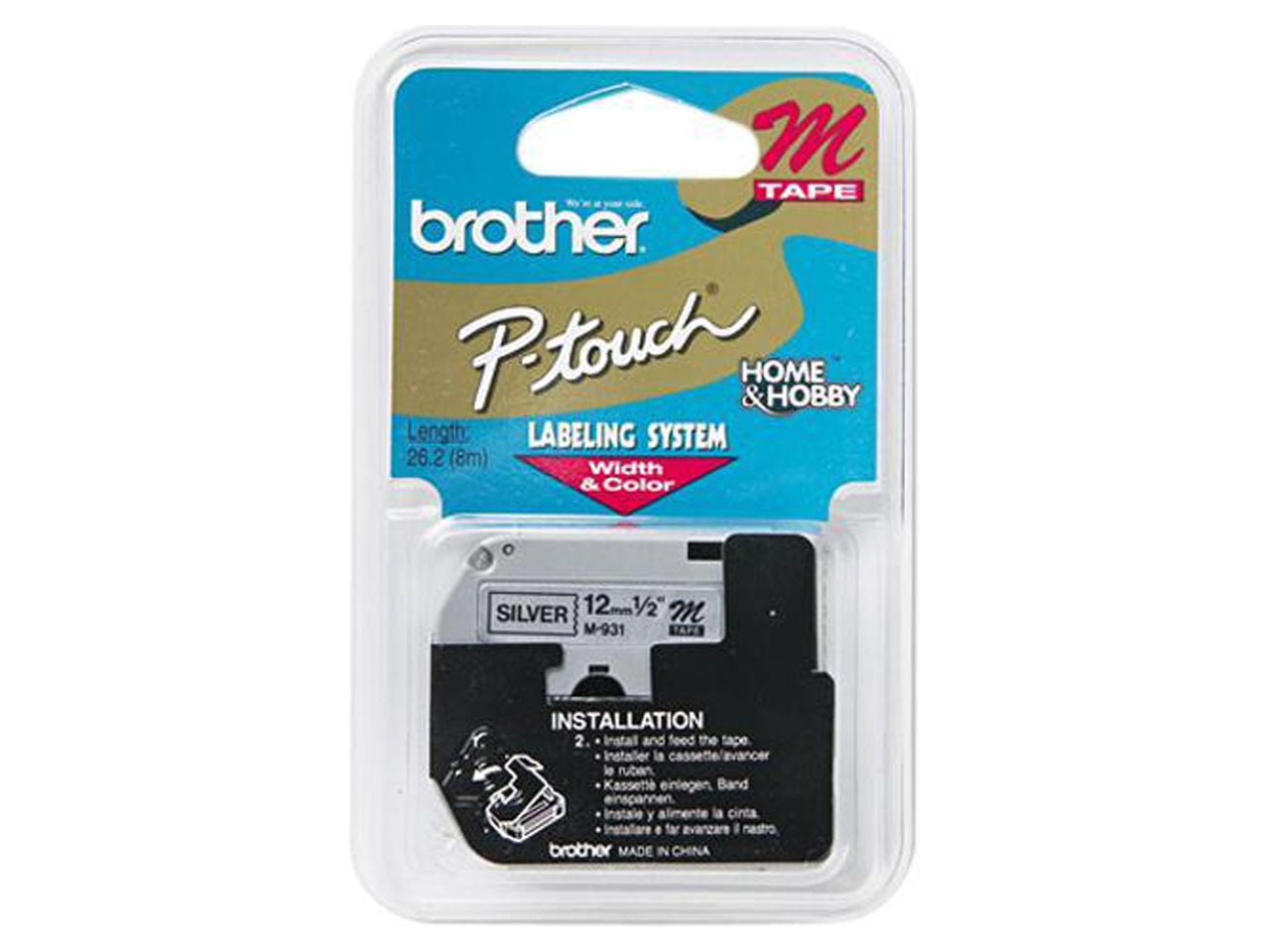 Brother P-touch M Series Nonlaminated Tape Cartridge, Black