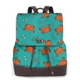 thumbnail image 1 of Balery Colorful Crab Mochila de Cuero para Mujeres, Gran Capacidad, Bolsa de Viaje Multifuncional, Mochila de Cuero y Bolsa de Hombro para Mujeres, 1 of 4