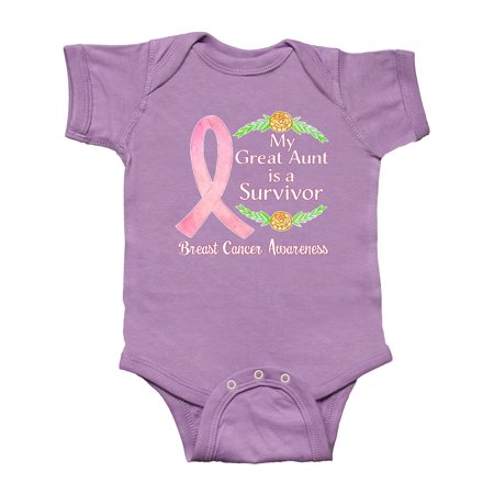 

Inktastic My Great Aunt is a Survivor Breast Cancer Awareness Gift Baby Boy or Baby Girl Bodysuit