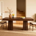 thumbnail image 4 of Square Dining Table for 4, 31.5" Small Farmhouse Kitchen Dinner Table with Wooden Pedestal Base, Space Saving Wood Dining Room Furniture for Living Room, Apartment, 4 of 7