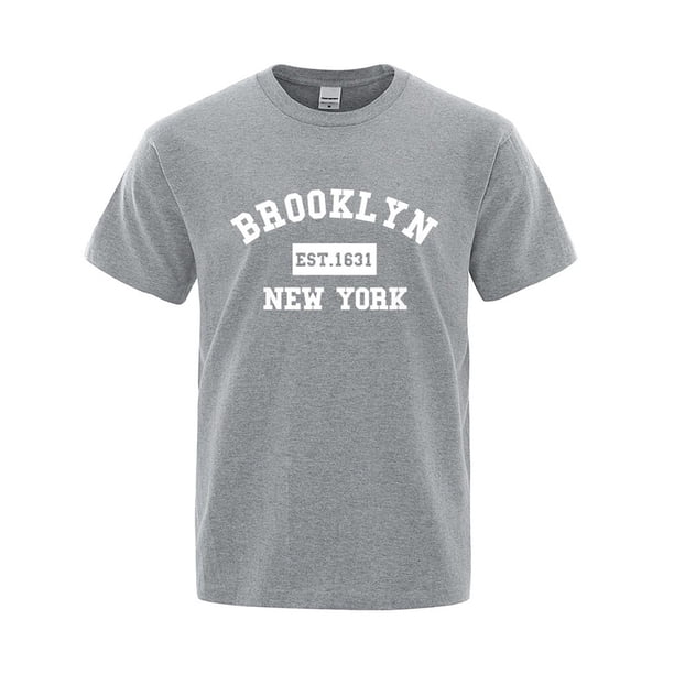 2025 Camiseta de hombre con estampado de letras de Nueva York - Corte holgado, tejido transpirable, informal de verano - XS-XXXL