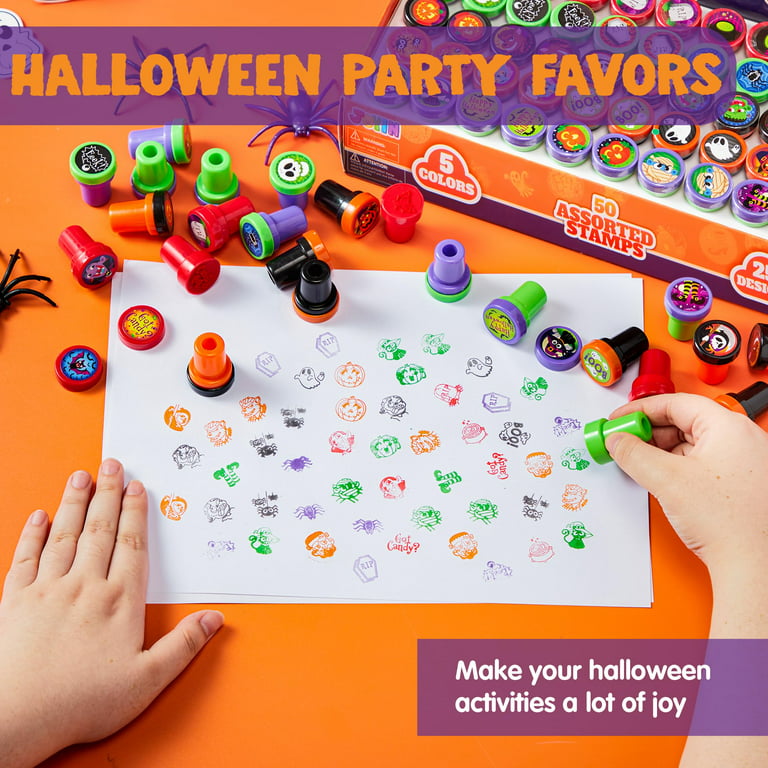 Halloween Stamps for Kids, 50 Pcs Halloween Decorations Stamps Goodie Bag  Fillers, Halloween Toys Bulk for Treat Bags Party Favors for Kids,  Halloween Party Favors for Goody Bag, Children, Candy Bag 