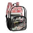 thumbnail image 2 of PVC Transparent Backpacks Clear Backpack for Travel and Outings Roses and Stripes Pattern, 2 of 7