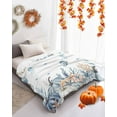 thumbnail image 4 of Blue Pumpkin Flannel Blanket for Bed,Travel and Camping, Starfish Seahorse Coral Coastal Fall Thanksgiving Super Soft Cozy Blanket for All Seasons 32"x48", 4 of 6