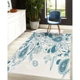 thumbnail image 4 of Paisley Decorative Rug, Oriental Motifs with Swirled Branch and Flower Pattern Bohemian Illustration, Quality Carpet for Bedroom Dorm and Living Room, 6 Sizes, Sea Blue, by Ambesonne, 4 of 4