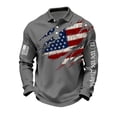 thumbnail image 3 of Havenx Men's We the People 250 Years 1776-2026 Shirt Long Sleeve Waffle Shirt American Flag Printed Buttons T-Shirt 250 Years Of Freedom Cross Patriotic Tees,Gray 4XL, 3 of 4