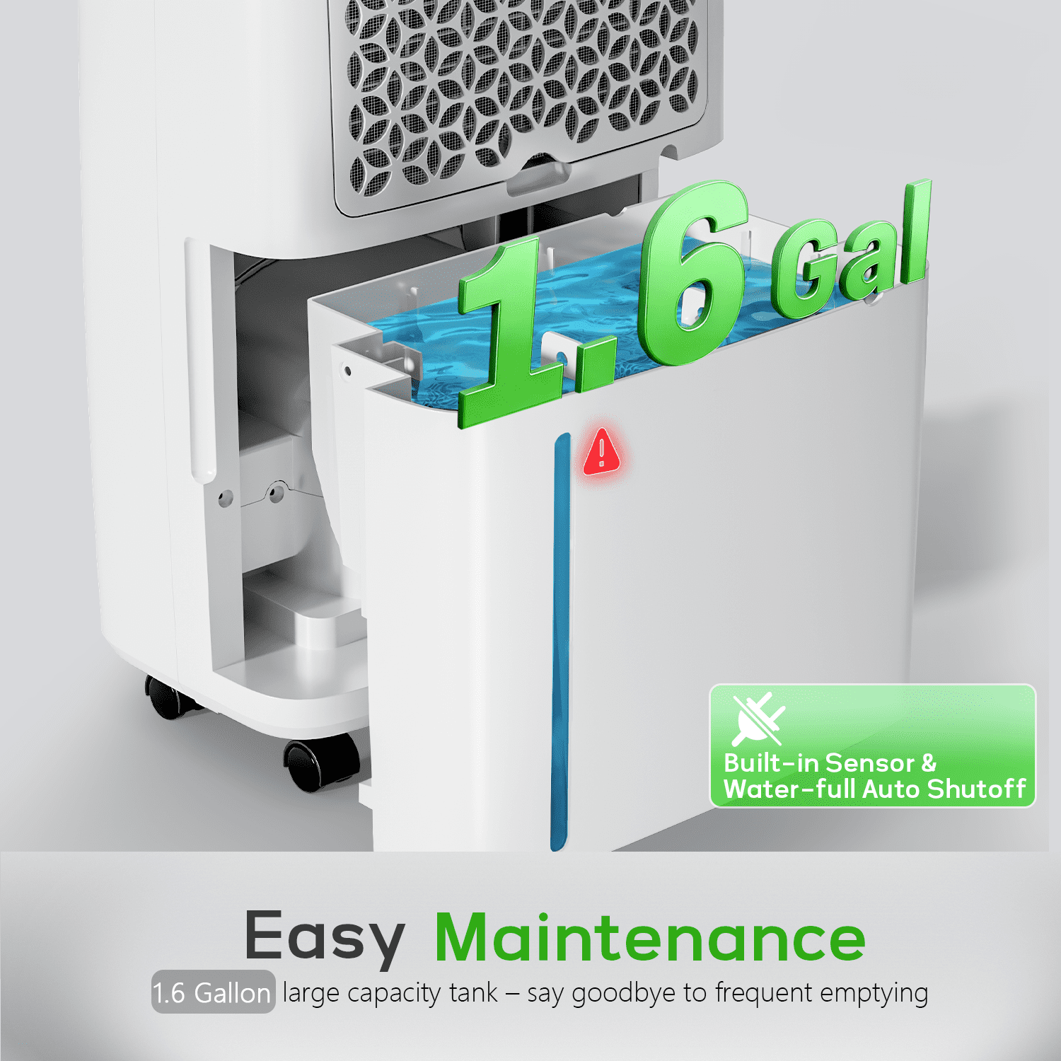 Patiosunny 19-Pint (DOE) , Max 80 Pints/D Multi-Function Dehumidifier,  5500 Sq.Ft Coverage Area , Automatic Defrosting, 24H-Timer, with Drain Hose, Suitable for Large Rooms and Underground Garages