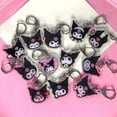 thumbnail image 3 of Llavero Kawaii Sanrio Kuromi, colgante de acrílico transparente de doble cara para bolso de niña, emoticono para novia, regalo de cumpleaños para niños, 3 of 4