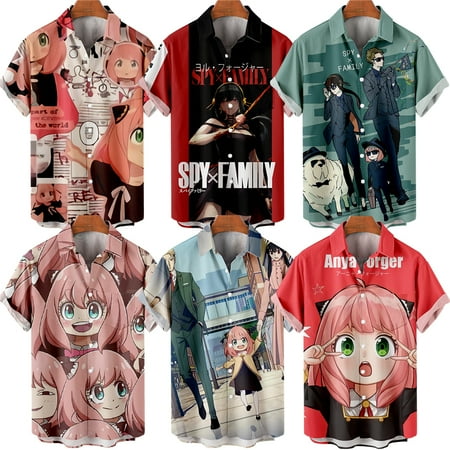 

MLFU Anime Mens Short Sleeve Button Down Polo Shirts Novelty Summer Bowling Shirts for Boys 5-14 Years