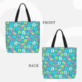 thumbnail image 3 of Naloa Donut Tote Bag for Women, Foldable Tote Bag With Zipper, Large Shoulder Bag, Top Handle Handbag for Travel, Work, Shopping, 3 of 9